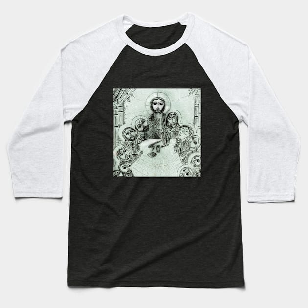 Mystical Last Supper Baseball T-Shirt by jesusdramatizedcom